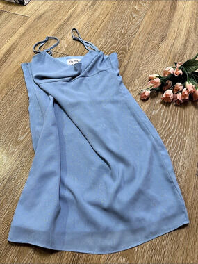 Cry Baby Glitter Blue Spaghetti Strap Dress Size S Like New